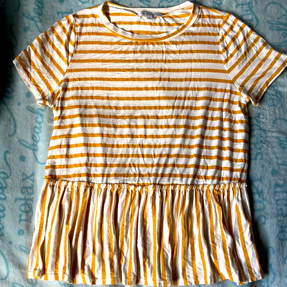 Peplum striped blouse